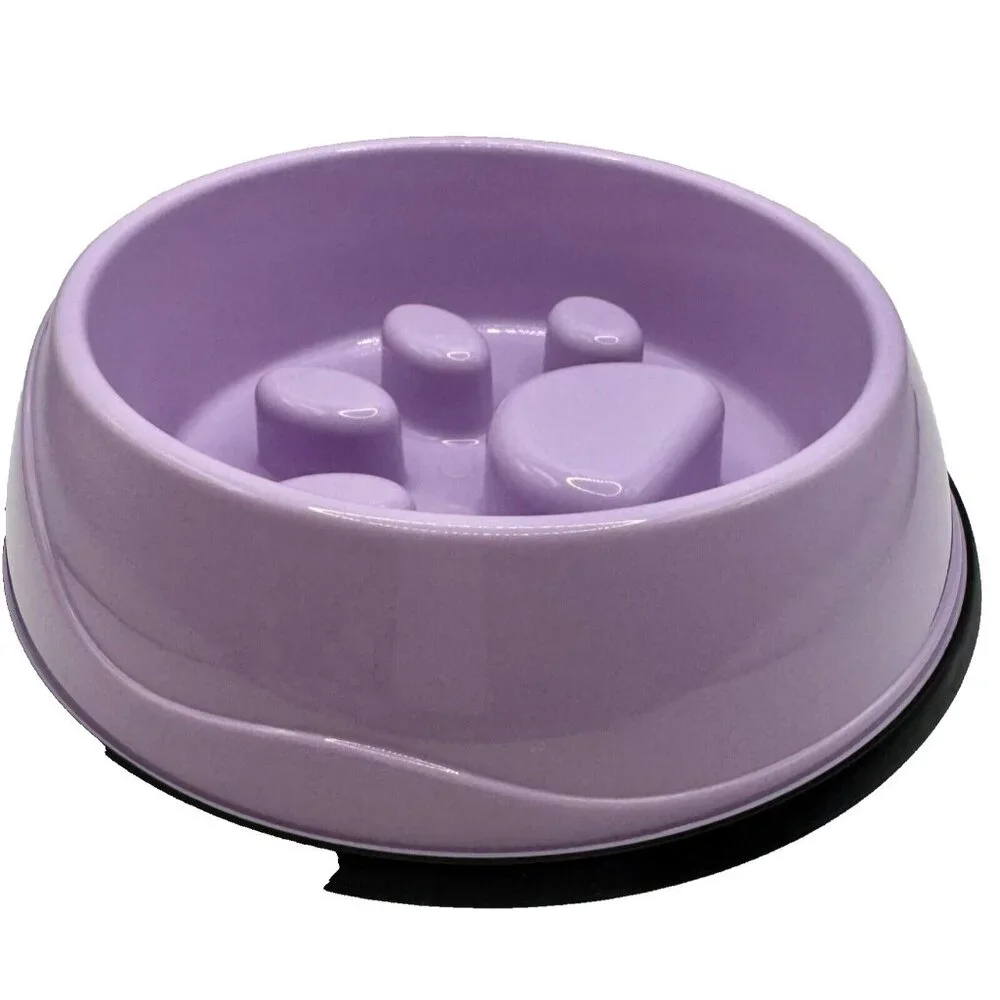 pawprint slow feed dog bowl